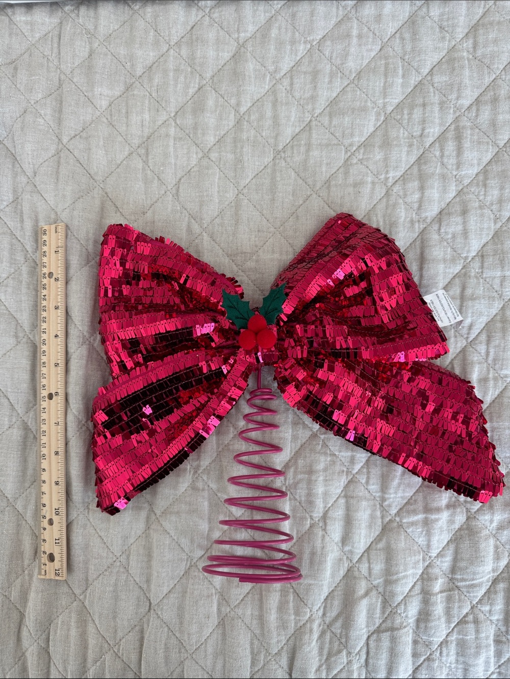Sequin Bow Tree Topper - Picture 2 of 2